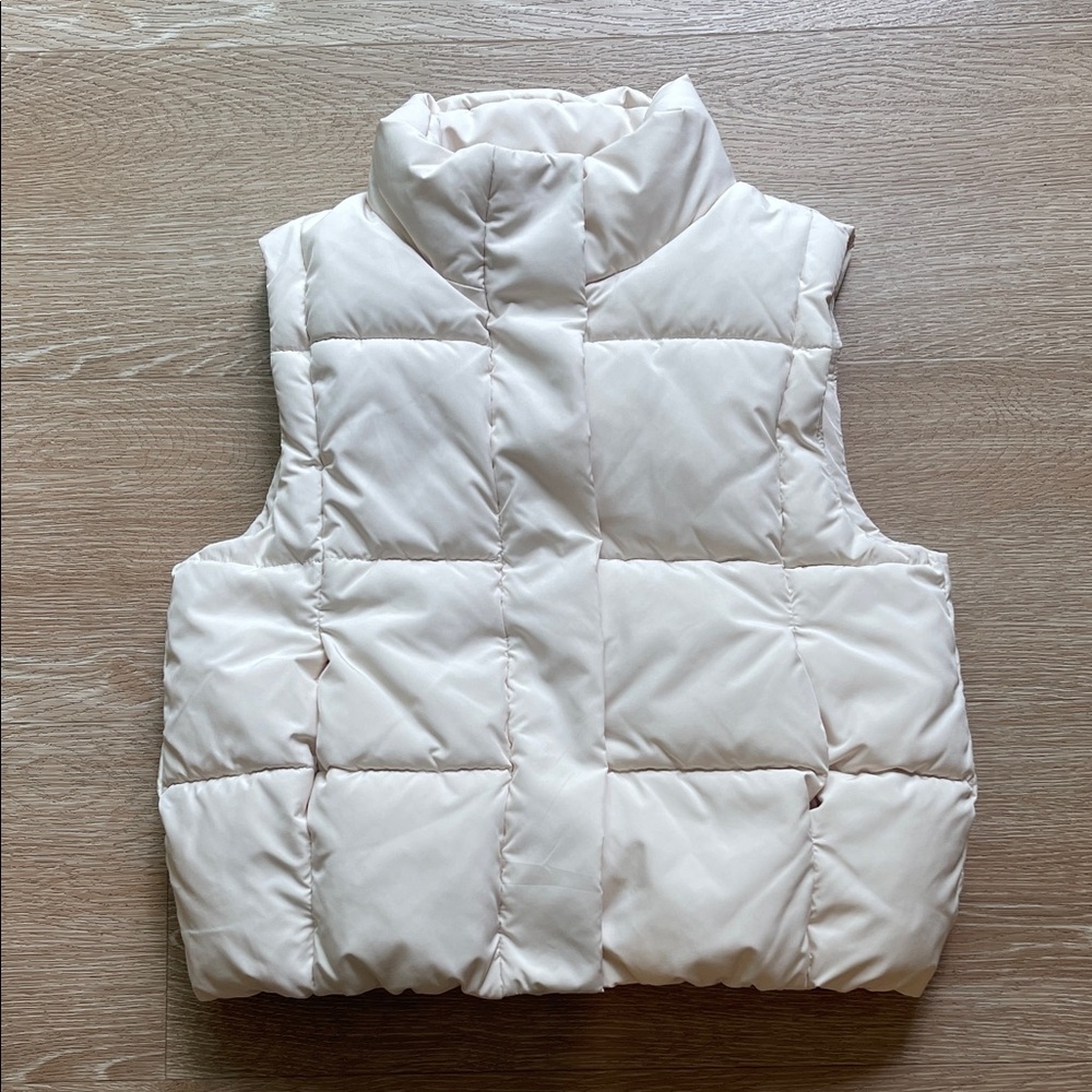 ZARA Cream Puffer Vest Girls Size 6-7